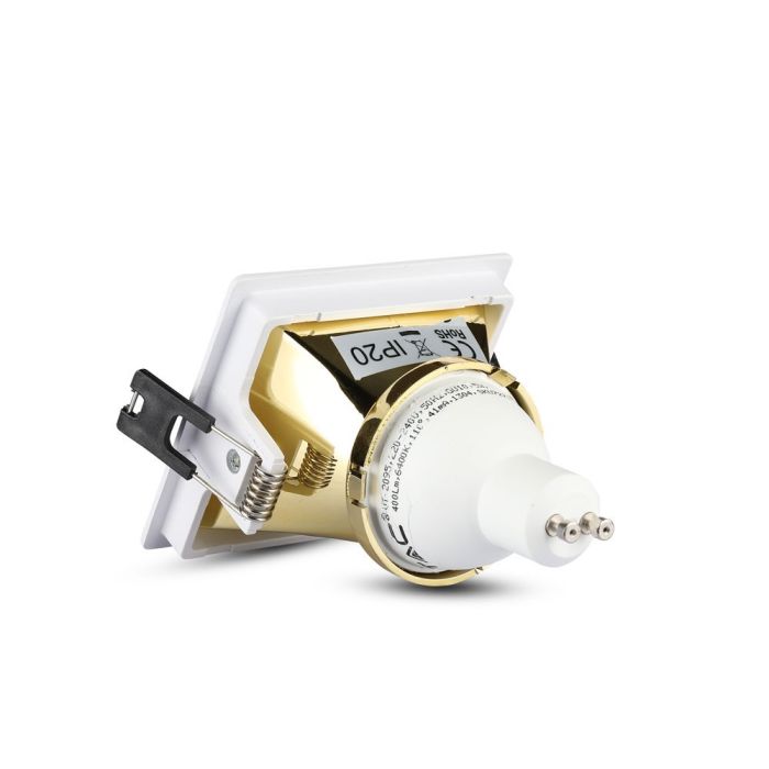 V-TAC Aro cuadrado LED - Empotrable - GU10 - IP20 - Blanco + Dorado-extra-8.webp