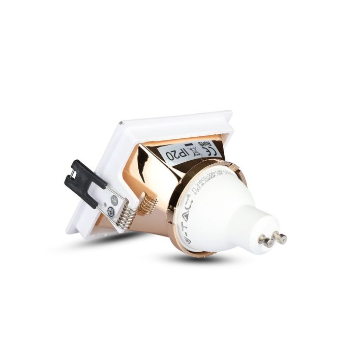 V-TAC Aro cuadrado LED - Empotrable - GU10 - IP20 - Blanco + Oro Rosa-extra-8.webp