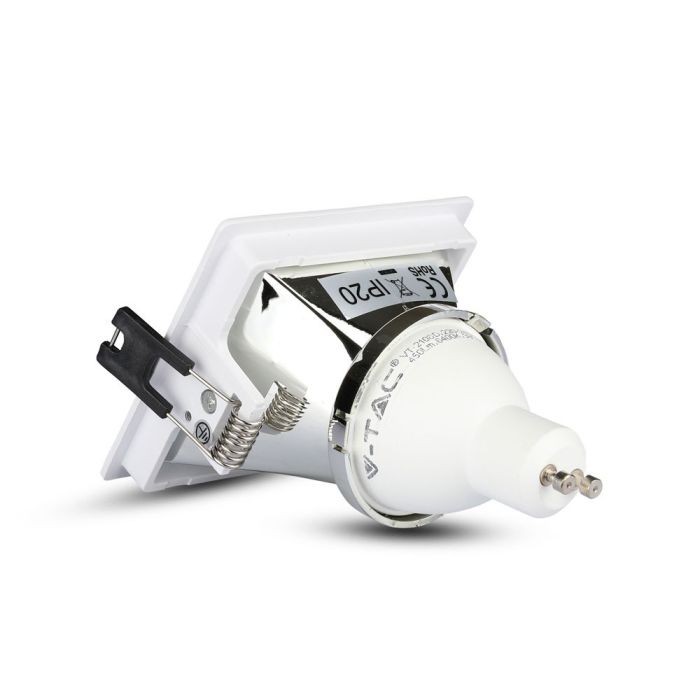 V-TAC Aro cuadrado LED - Empotrable - GU10 - IP20 - Blanco + Cromo-extra-8.webp