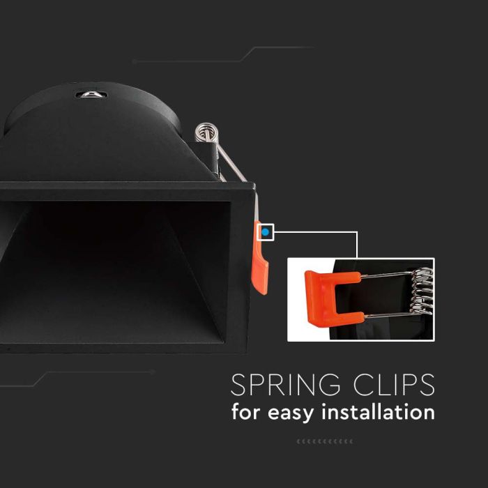 V-TAC Aro cuadrado LED - Empotrable - GU10 - IP20 - Negro-extra-4.webp