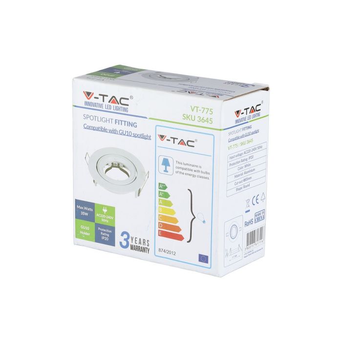 Aro redondo LED V-TAC - Empotrable - GU10 - IP20 - Blanco-extra-5.webp