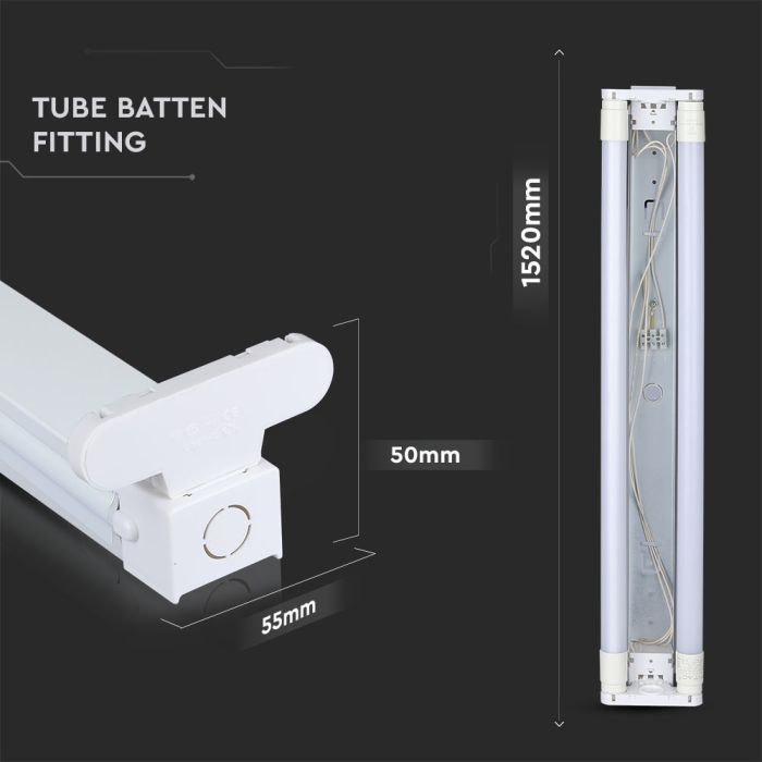 V-TAC Tubo LED - Doble Accesorio - IP20 - Blanco - 150CM x 2-extra-2.webp