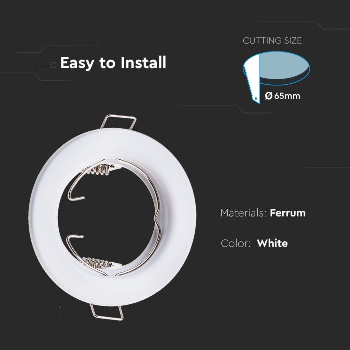 Aro redondo LED V-TAC - Empotrable - GU10 - IP20 - Blanco - Pack de 2-extra-5.webp