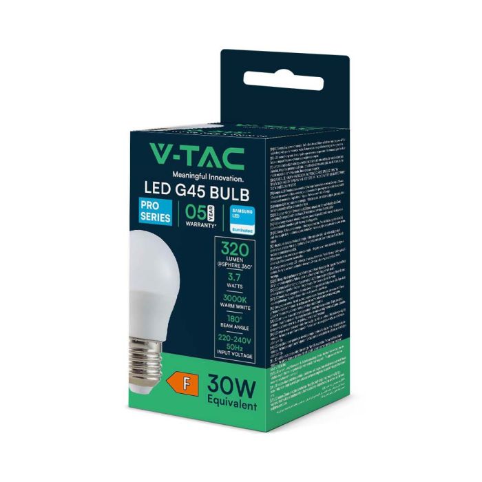 Bombilla LED V-TAC - Samsung - Golf - Soporte E27 - IP20 - Blanca - 4.5W - 470 Lumens - 3000K-extra-6.webp