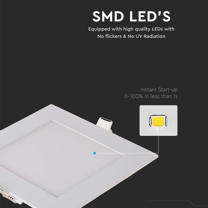 Mini panel LED cuadrado V-TAC - Serie Premium - IP20 - Blanco - 18W - 1400 Lúmenes - 6400K-extra-1.webp