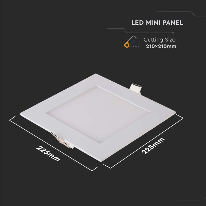 Mini panel LED cuadrado V-TAC - Serie Premium - IP20 - Blanco - 18W - 1400 Lúmenes - 6400K-extra-4.webp