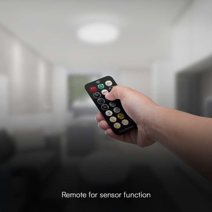 V-TAC LED Plafón redondo - Sensor Microondas - IP44 - Blanco - 24W - 2400 Lumens - 6500K - 295MM-extra-7.webp