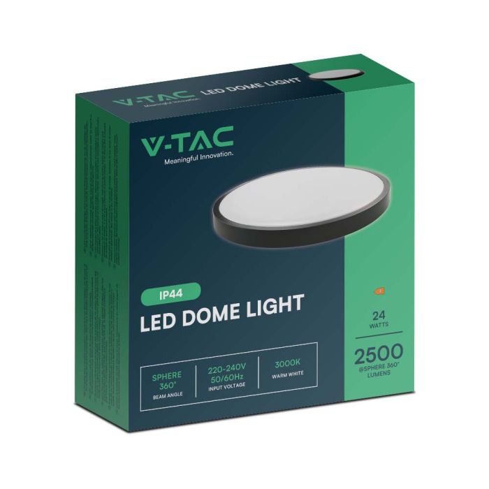 V-TAC LED Plafón redondo - IP44 - Negro - 24W - 2400 Lumens - 4000K - 295MM-extra-7.webp