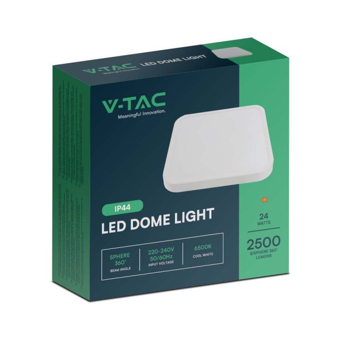 V-TAC LED Plafón cuadrado - IP44 - Blanco - 24W - 2400 Lumens - 6500K - 295MM-extra-7.webp