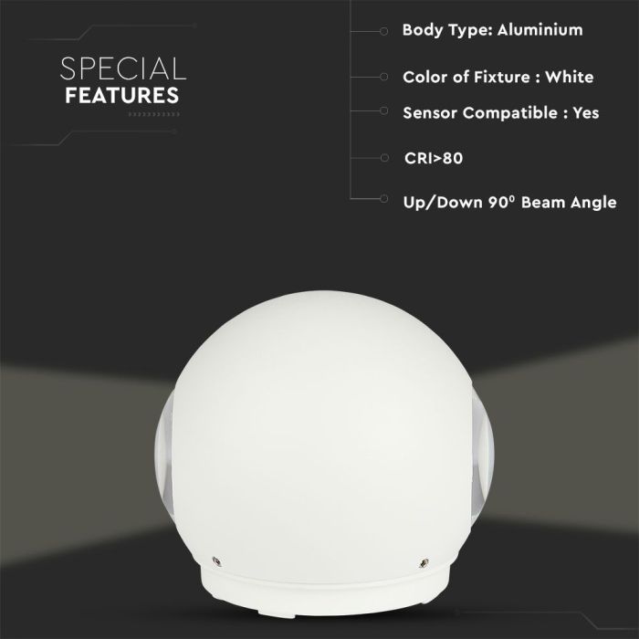 Aplique LED Redondo - IP65 Estanco - Blanco - 4W - 476 Lumens - 4000K-extra-1.webp