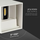 V-TAC LED Aplique Cuadrado - Bridgelux - IP65 Estanco - Blanco - 11W - 1360 Lumens - 3000K-extra-1.webp