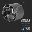 Aplique LED Redondo V-TAC - Bridgelux - IP65 Estanco - Negro - 5W - 700 Lumens - 3000K-extra-7.webp