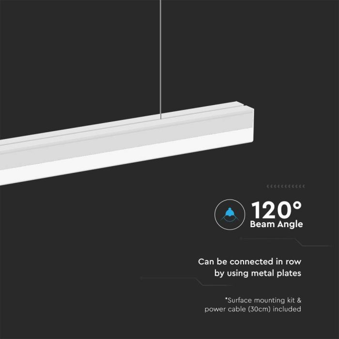 V-TAC LED Luz Lineal de Superficie - IP20 - Blanco - 40W - 4300 Lumens - 4000K-extra-6.webp