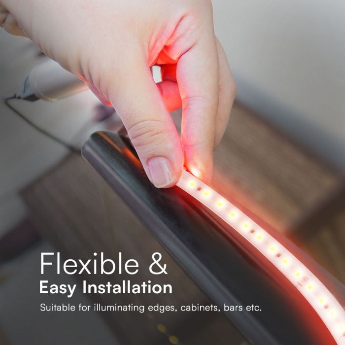 Tira de luz LED V-TAC - 220V - IP65 Impermeable - Código de color: Rojo - Rollo de 50m-extra-6.webp