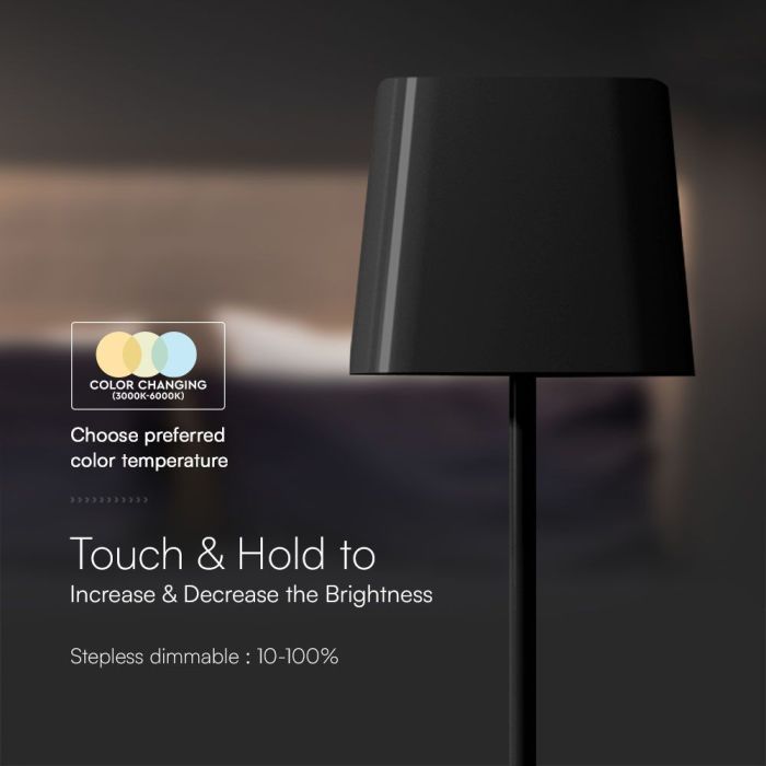 V-TAC Lámpara Solar Magnética de Mesa - IP65 Impermeable - Negra - 5W- 400 Lumens - 3IN1-extra-6.webp