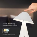 V-TAC Lámpara de Sobremesa Recargable - IP20 - Blanca - 3W - 200 Lumens - 3IN1-extra-5.webp