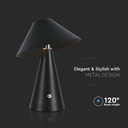 V-TAC Lámpara de Sobremesa Recargable - IP20 - Negra - 3W - 200 Lumens - 3IN1-extra-4.webp