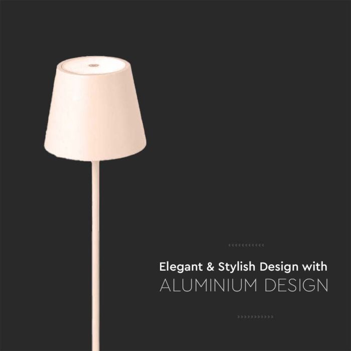 V-TAC Lámpara Recargable de Mesa - Lámparas de Escritorio - IP20 - Oro - 3W - 90 Lumens - 4000K-extra-3.webp