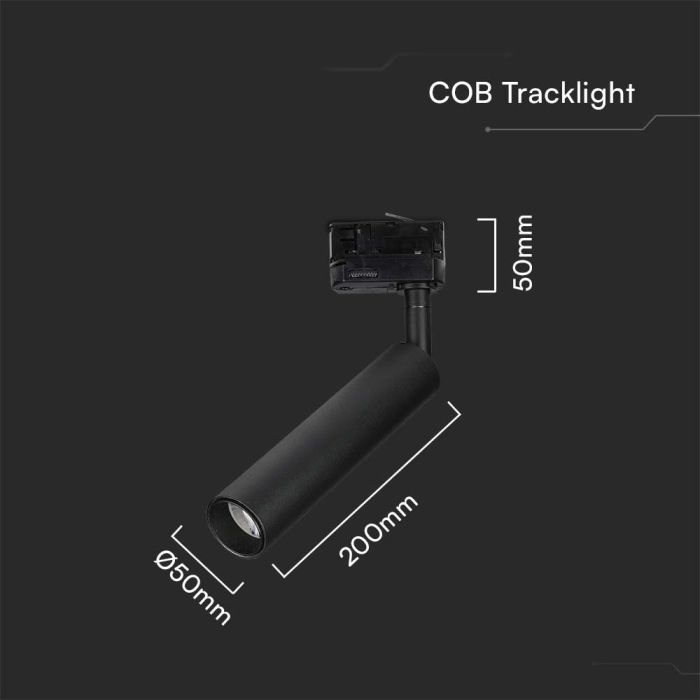 V-TAC LED Slim Foco de carril - Samsung - IP20 - Negro - 15W- 1500 Lumens - 5000K-extra-2.webp