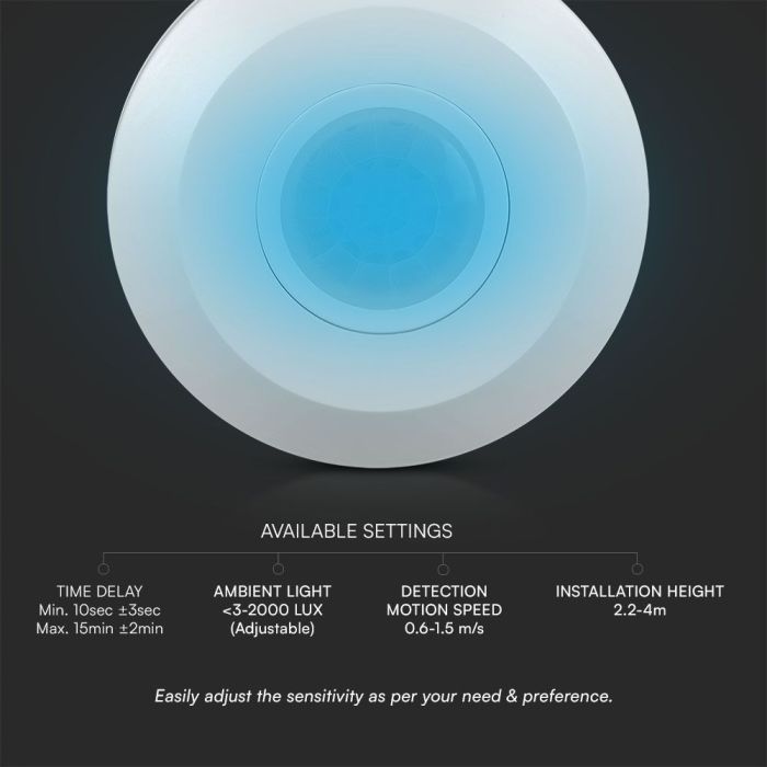 Sensor de movimiento por infrarrojos V-TAC - IP20 - Blanco-extra-4.webp