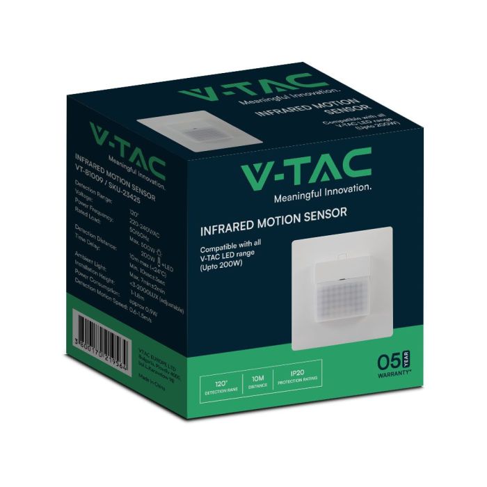 Sensor de movimiento por infrarrojos V-TAC - IP20 - Blanco-extra-9.webp