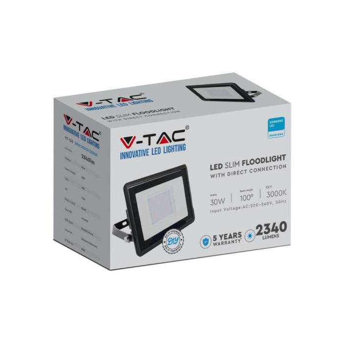 Proyector LED V-TAC - Samsung - Impermeable IP65 - Negro - 30W - 2340 Lúmenes - 6500K-extra-5.webp