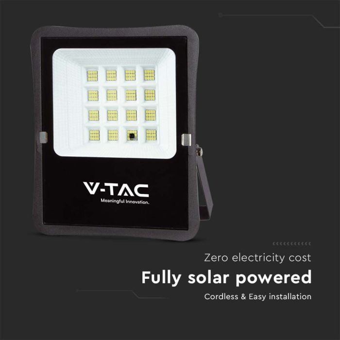 Proyector Solar V-TAC - IP65 Impermeable - Cuerpo Negro - 1600 Lumens - 6400K-extra-3.webp