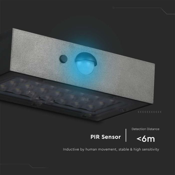Aplique Solar Sensor V-TAC - IP65 Impermeable - Cuerpo Negro - 3W - 350 Lumens - 4000K + 3000K - Pack de 2-extra-10.webp