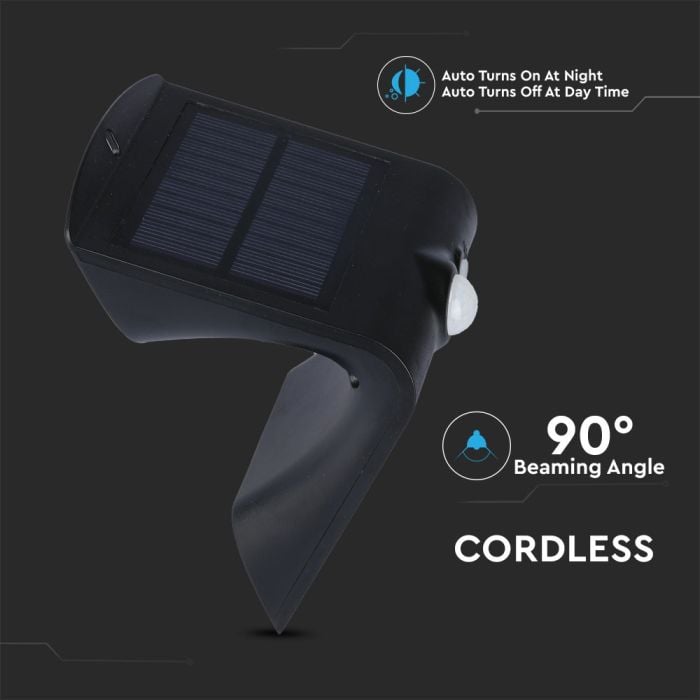 Aplique Solar V-TAC - IP65 Impermeable - Negro - 1.5W - 220 Lumens - 4000K - Pack de 2-extra-6.webp