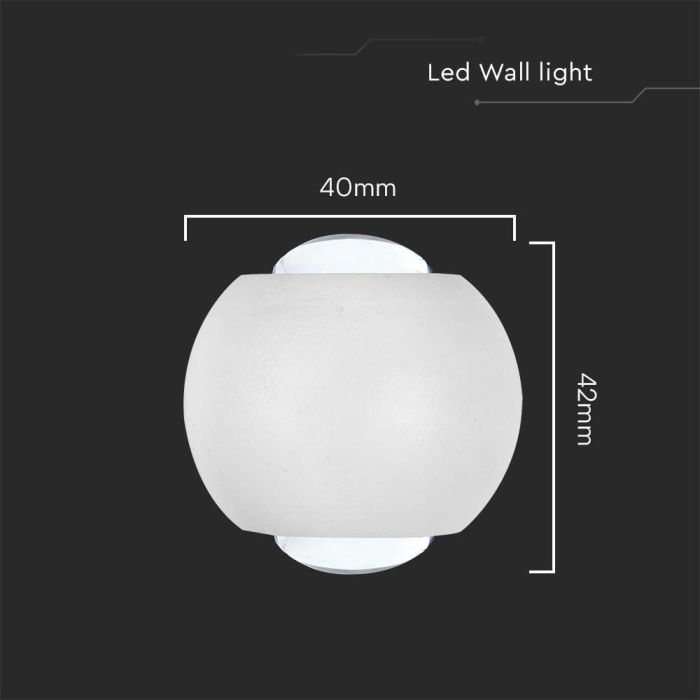 V-TAC LED Up Down Aplique de Pared  - IP54 - Blanco - 2W - 200 Lumens - 3000K-extra-2.webp
