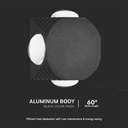 Aplique LED Redondo V-TAC - IP54 - Negro - 4W - 390 Lumens - 3000K-extra-4.webp