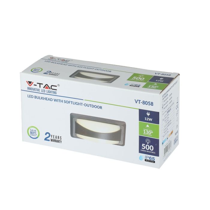 V-TAC LED Luz de Pared - Softlight Pasamuros - IP65 Impermeable - Gris - 12W - 500 Lumens - 4000K-extra-5.webp