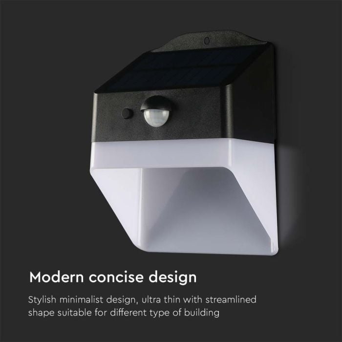 V-TAC Sensor Solar Luz de Pared - IP65 Impermeable - Negro + Blanco - 2W - 200 Lumens - 4000K-extra-5.webp