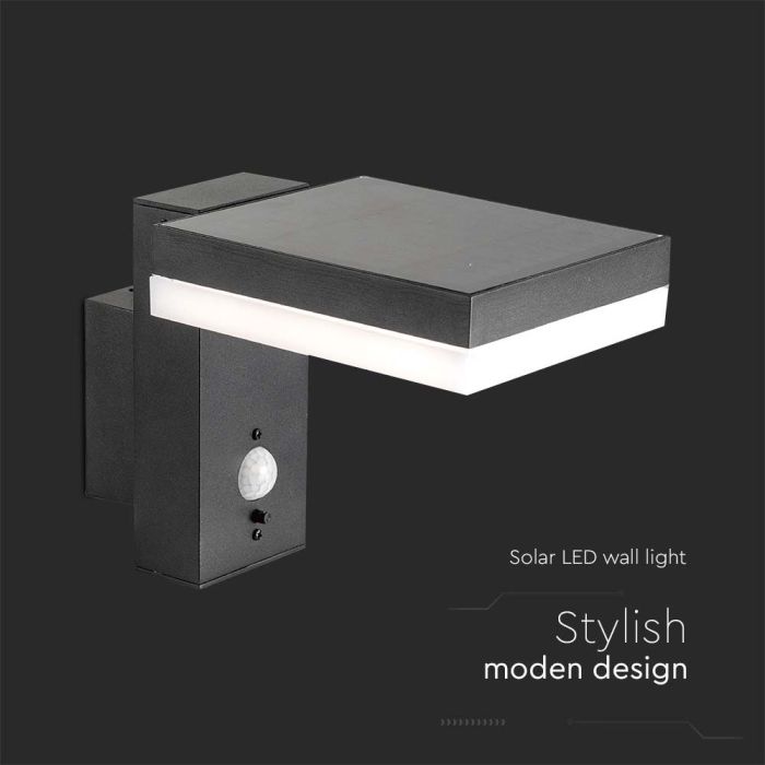 V-TAC Aplique Solar Cuadrado - IP54 - 220 Lumens - 3000K-extra-3.webp