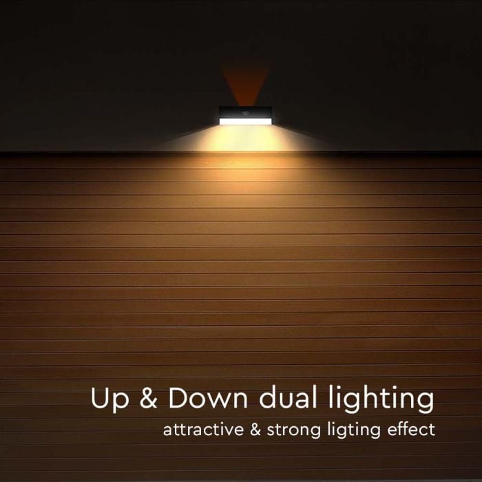 Aplique Solar Sensor V-TAC - IP65 Impermeable - Cuerpo Negro - 3W - 350 Lumens - 4000K + 3000K-extra-6.webp