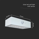 Luz Solar de Pared con Sensor V-TAC - IP65 Impermeable - Cuerpo Blanco - 3W - 350 Lumens - 4000K + 3000K-extra-4.webp