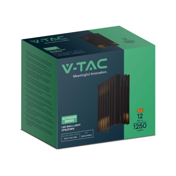 V-TAC LED Aplique Moderno - Arriba Abajo - IP65 Impermeable - Cuerpo Negro - 15W- 1950 Lumens - 4000K-extra-6.webp