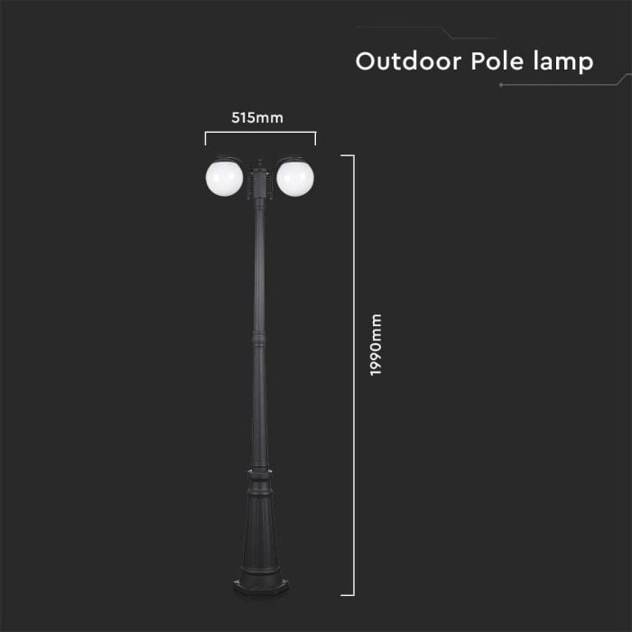 V-TAC Iluminación exterior - Lámpara de poste - Soporte E27 - IP44 - Negro mate-extra-3.webp