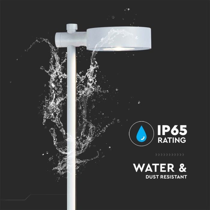 V-TAC Lámpara de Bolardo de Exterior - IP65 Impermeable - Cuerpo Blanco - 6W- 520 Lumens - 3000K-extra-5.webp