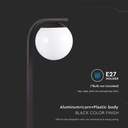 V-TAC Iluminación exterior - Lámpara de poste - Soporte E27 - IP44 - Negro mate-extra-5.webp