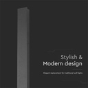 V-TAC LED Aplique Moderno - IP65 Impermeable - Cuerpo Antracita - 10W - 1250 Lumens - 3000K-extra-4.webp