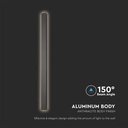 V-TAC LED Aplique Moderno - IP65 Impermeable - Cuerpo Antracita - 10W - 1300 Lumens - 4000K-extra-5.webp