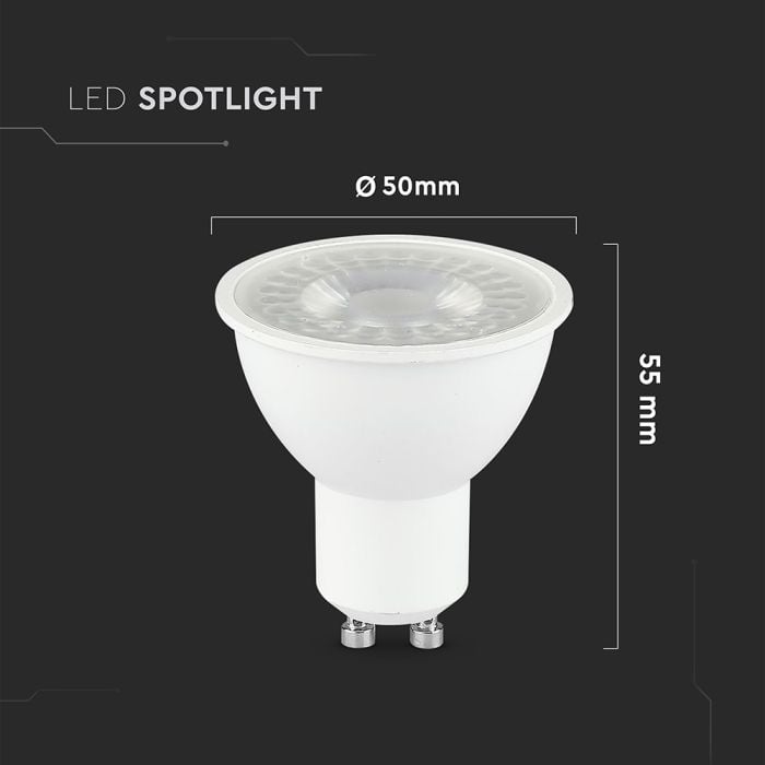 V-TAC LED Dicroica - GU10 - Lente 38° - IP20 - Blanco - 7.5W - 610 Lumens - 3000K-extra-2.webp