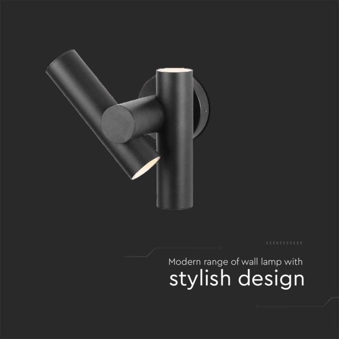 V-TAC LED Aplique Moderno - Foco 2 Vías - IP44 - Cuerpo Negro - 6W- 620 Lumens - 4000K-extra-4.webp