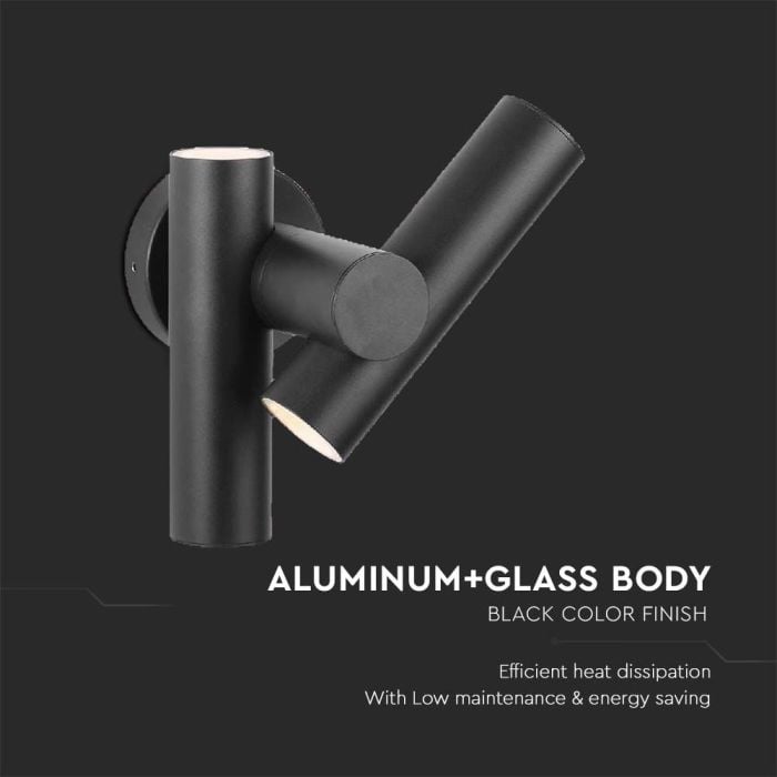 V-TAC LED Aplique Moderno - Foco 2 Vías - IP44 - Cuerpo Negro - 6W- 620 Lumens - 4000K-extra-5.webp