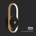 V-TAC LED Aplique Moderno - IP54 - Negro + Cuerpo Latón Antiguo - 15W- 1650 Lumens - 3000K-extra-5.webp