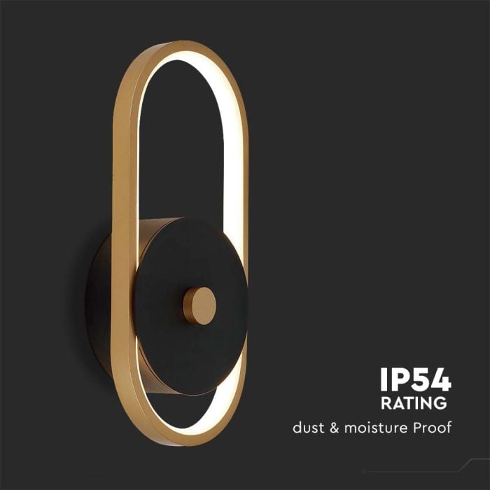 V-TAC LED Aplique Moderno - IP54 - Negro + Cuerpo Latón Antiguo - 15W- 1650 Lumens - 4000K-extra-5.webp