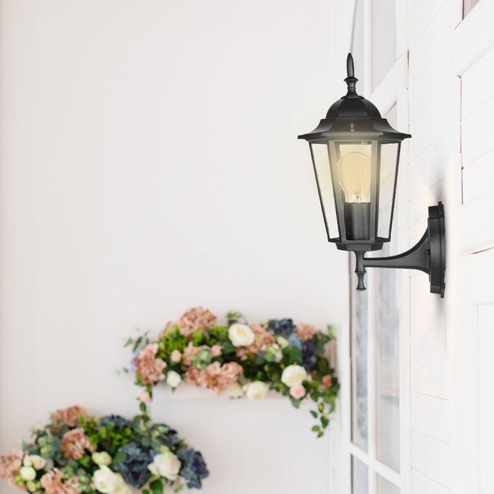 V-TAC Aplique Exterior - Up - Soporte E27 - IP44 - Negro Mate-extra-2.webp