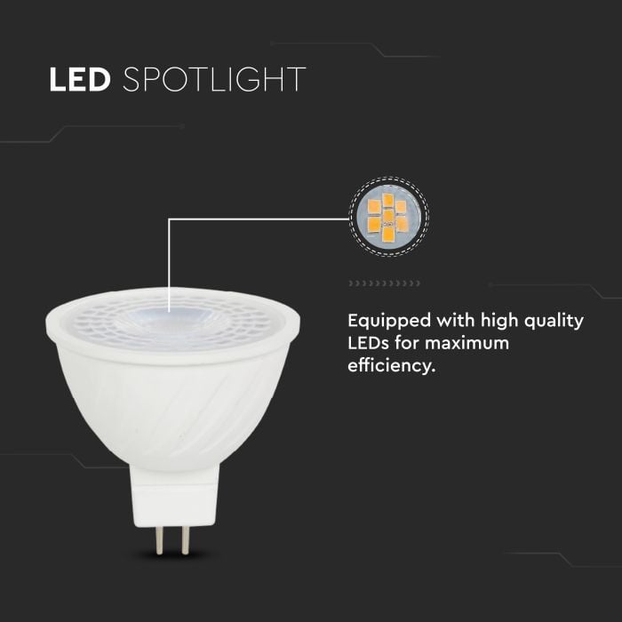 V-TAC LED Dicroica - MR16 - Lente 110° - IP20 - Blanco - 6W - 455 Lumens - 6500K-extra-3.webp