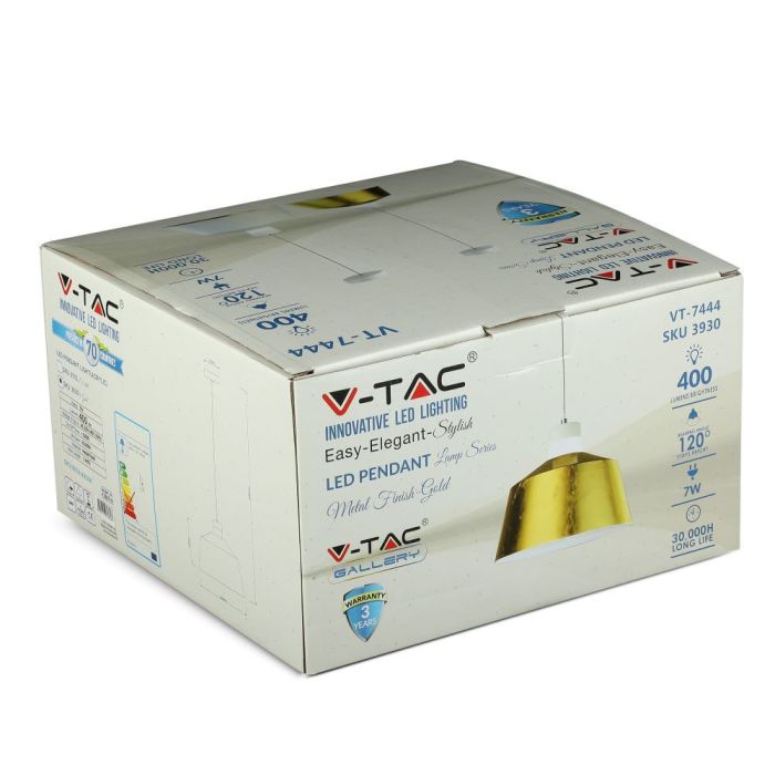 Lámpara Colgante V-TAC - IP20 - Oro - 6W- 400 Lumens - 4000K-extra-4.webp